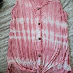 C&C California pink and white Tie Dye Tank Size M